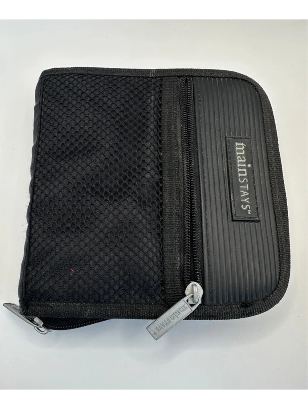 Mainstays black CD case holder, holds 24 discs with front zipper